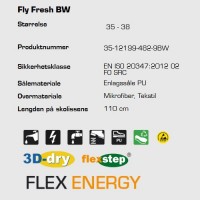 Teknisk informasjon på Sievi Fly Fresh BW