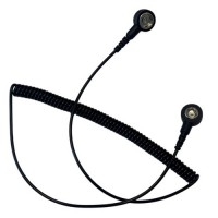 Spiralsnor med 6mm og 10mm knappetilkobling, svart