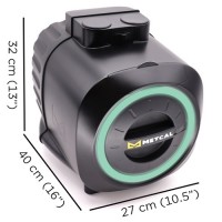 Her ser du størrelsen på BVX-250 røykavsug