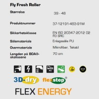 Teknisk informasjon på Sievi Fly Fresh Roller