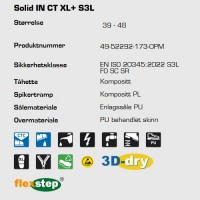 Sievi Solid IN CT XL+ S3L ESD vinter vernestøvel, teknisk informasjon