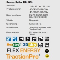 Sievi Runner Roller TR+ S3L ESD vernesko, teknisk informasjon