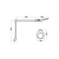 KFM LED lupelampe målsatt tegning