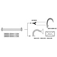 Slanger og festemateriell for Omniflex arm for røykavsug