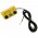 Gul jordingsblokk med 1x 10mm og 2x 4mm banantilkobling 260-1000-100