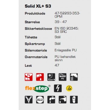 Sievi Solid XL+ S3 ESD vinter vernestøvel, informasjon