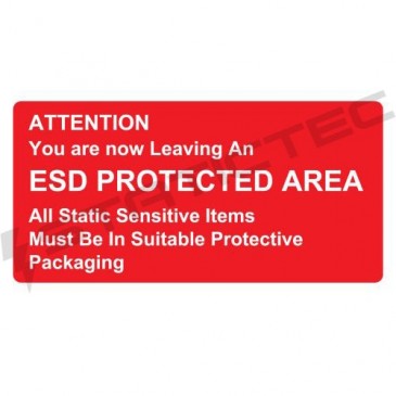 Informasjonsskilt for ESD område, du forlater nå EPA, PT-STSRL*