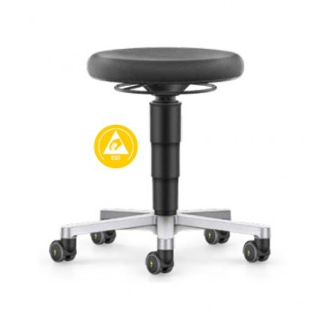 ESD Stool 2 krakk uten rygg med hjul, velg setemateriale
